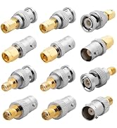 Anina 12-Pack SMA to BNC Adapter Kit 50 Ohm RF Coaxial Connectors Gold Plated Brass Complete Male...