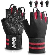 SIMARI Workout Gym Gloves for Men Women, Weight Lifting Gloves with Wrist Wrap Support, SBR Pad G...