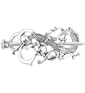 Lurrose Hair Clips Dragon Design Viking Jewelry Hair Clip Alloy Irish Hair Pin with Stick for Wom...
