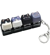 Keyboard Fidget Clicker Keychain, 4 Cat Keys Clicky Keyboards Fidgets for Adults, Stress Relief B...