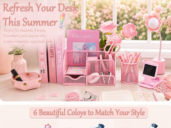 Pink Desk Accessories
