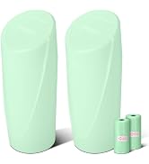 Car Trash Can Bin with Lid - 2 Packs Car Garbage Can Cup Holder - Green Mini Leakproof Vehicle Tr...