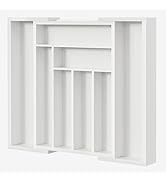 Pipishell Bamboo Expandable Drawer Organizer for Utensils Holder, Adjustable Cutlery Tray, Wood D...