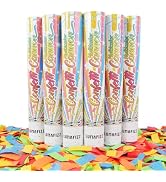12in Confetti Cannons 6pk,LUMAFIZZ Dopamine Eco-Friendly Confetti Poppers | for Party,Birthday,Ch...