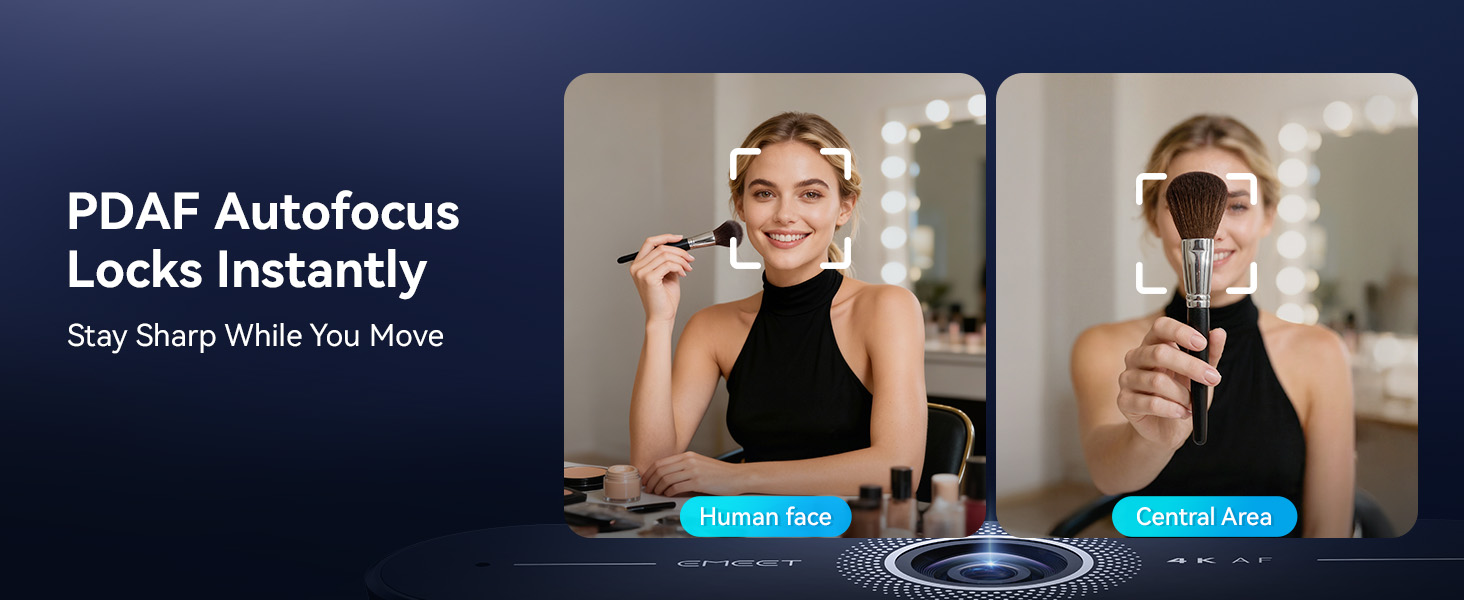 EMEET C60E 4K Webcam with Tripod PDAF Autofocus