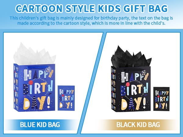 cartoon style kids gift bag