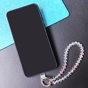 beaded phone wrist strap with clip