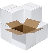 8x8x8" White Shipping Boxes, 5-Pack, Heavy-Duty Corrugated Mailer Boxes for Small Business, DIY G...