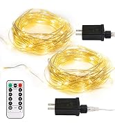 2 Pack Fairy String Lights Plug in, 33Ft 100 Micro Starry LED Twinkle Fairy Lights IP68 Full Wate...