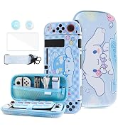 HYPERCASE Cute Switch Carrying Case Set, Blue Dog Travel Accessories Storage for Nintendo Switch ...