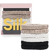 6Pcs Silk Hair Ties Small 22 Momme 100% Pure Mulberry Silk Scrunchies for Women Girls Thin Skinny...