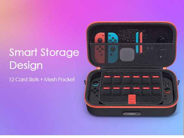 Nintendo switch 2 charging travel case carrying battery charger wireless cordless bag