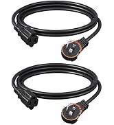 DEWENWILS 360° Rotating Flat Plug Extension Cord 6FT, 16/3 Gauge 3 Prong Grounded Power Cord, 125...