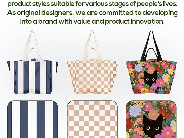 Extra Large Cute Canvas Grocery Bag