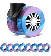 Wanzhuango 8 Pcs Upgrade Luggage Wheel Covers, Wear-Resistant, Anti-Noise, Silicone Wheel Protect...