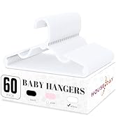 HOUSE DAY Plastic Baby Hangers for Closet 60 Pack, Durable Plastic Kids Hangers for Baby Clothes,...