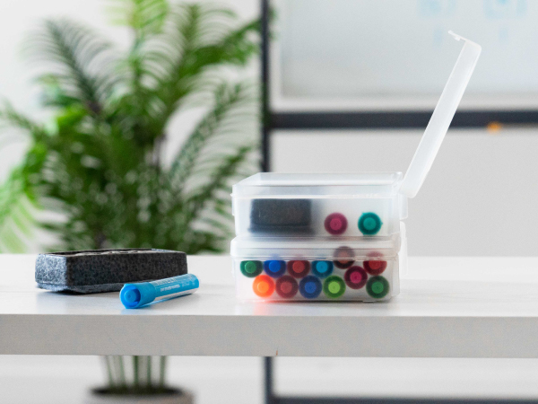 pencil box storage container lids organizer clear supply plastic small office pens stationery