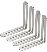 Xiaoyztan 4 Pcs Stainless Steel Reinforced L-Shape Corner Braces Slotted Angle Brackets for Furni...