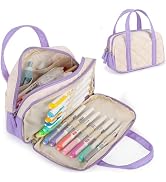 2 Compartment Pencil Case For Girls,Zipper Pencil Bag With Handle, Large Capacity quilting Pencil...