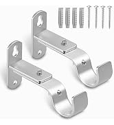 AMZSEVEN Adjustable Curtain Rod Brackets, Metal Window Drapery Rod Hanger Holders Hooks for 1 inc...