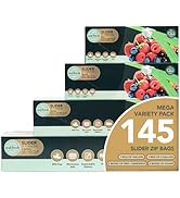 Seal Fresh Slider Storage Bags Variety Pack 145 Count — Pint, Quart, Gallon, 2 Gallon Sizes — Exp...