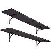 DINZI LVJ Long Wall Shelves, 47.3Inch Wall Mounted Shelves Set of 2, Extra Large Wall Storage Led...