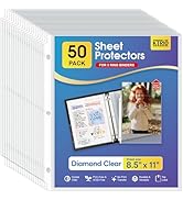 KTRIO Sheet Protectors 8.5 x 11 inch, Clear Page Protector for 3 Ring Binder, Plastic Sleeves for...