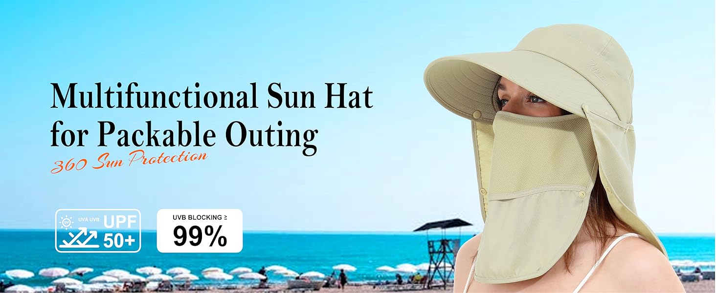 sun hat women packable protection girl visor wide brim outdoor cap large