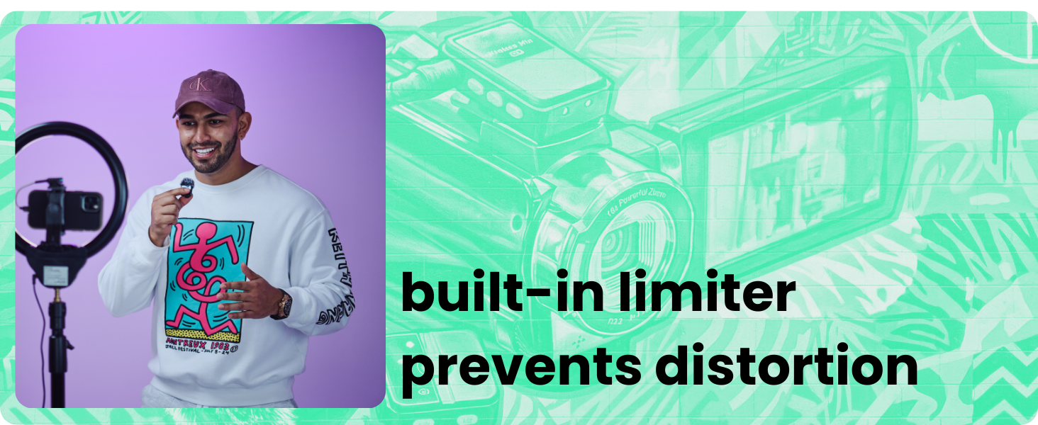 Built-in limiter prevents distortion