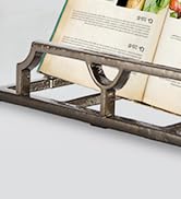 Vintage Cookbook Stand Cast Iron, Decorative Metal Cookbook Recipe Holder for Cookbooks or iPad S...