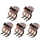 5PCS Mini Metal Hair Claw Clips for Women,Mini Metal Hair Claw Clips,Bronze Clamp Side Bangs Clip...