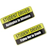 2PCS Student Driver Magnet Bumper Stickers,Reflective Student Driver Sticker Magnet for Car Used ...