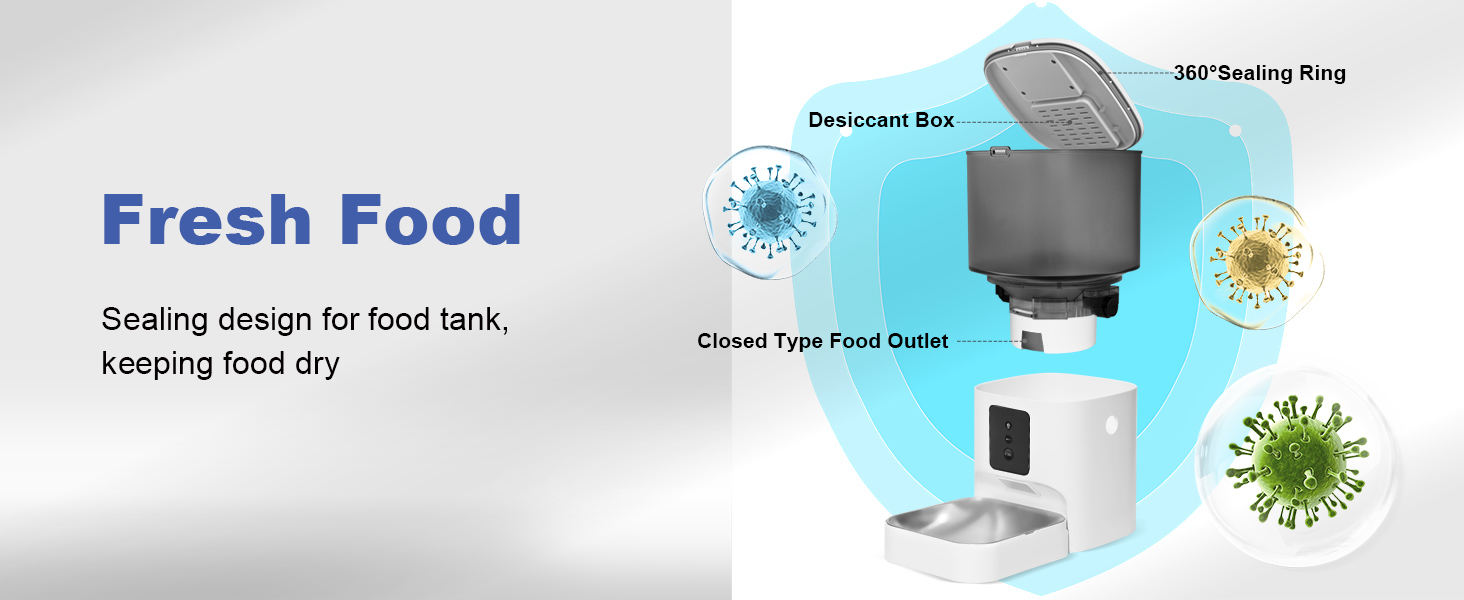 Sealing design and desiccant Box design to keep food fresh