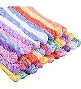 ZXIIXZ Cross-Stitch Threads, 36 Colors Polyester Cotton Yarn, Cross-Stitching, Embroidery, DIY Br...