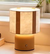 LUSHARBOR Bedside Table Lamp with USB Port, 1 Pack Touch Control Small Cute Bedside Rechargeable ...