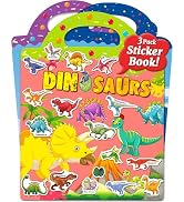 Benresive Reusable Sticker Book for Toddlers 2-4 Years, 3 Sets Travel Stickers for Kids, Waterpro...