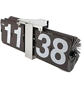 Mechanical Flip Desk Clock, Large Numbers Retro Vintage Automatic Clock, Battery Compartment Gear...