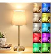 Wowag Cordless Table Lamp Rechargeable,5000mAh Battery Operated Desk Lamp,3 Colors & 7 RGB Steple...