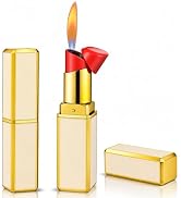 Lipstick Lighter, 2 Pack Cute Soft Flame Refillable Butane Lighter with Flame Adjustment Tool, Co...