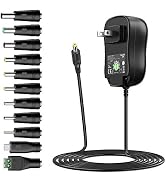 Basicvolt Universal Power Supply 5V 6V 7.5V 9V 12V 13.5V 15V 3A 2.5A AC DC Power Adapter 45W Wall...