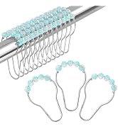 Amazer Shower Curtain Rings, Decorative Shower Curtain Hooks, Shower Curtain Rings Hooks, Rustpro...