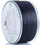 KONMAY 1.0mm Black Nylon String with Case for Bracelets,70 Yards Nylon Satin Silk Cord for Jewelr...