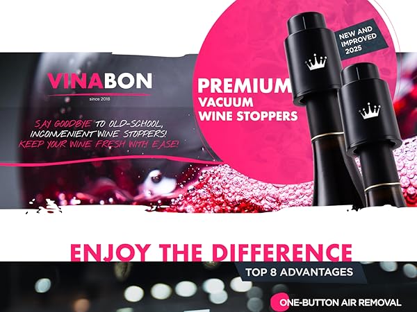 vinabon wine stoppers, vinabon vacuum wine stoppers, vinabon wine accessories