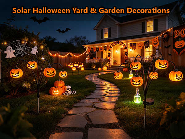 2 pack pumpkin solar lights