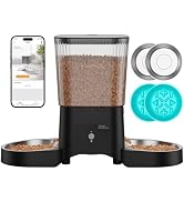 HoneyGuaridan Automatic Cat Feeder for 2 Cats,3.5L Dual Cat Food Dispenser, 2.4G/5G WiFi APP Cont...