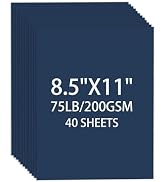 Cardstock 8.5 X 11, 40 Sheets Dark Blue Card Stock, 75lb/ 200gsm Copy Paper, Cardstock Printer Pa...