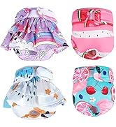 XPCARE Washable Female Dog Diapers (4 Pack) - Reusable Doggie Diapers with Adjustable Snaps, High...