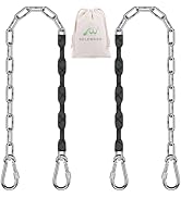 SELEWARE 2 Pcs 65" Hanging Swing Chains, 1000LB Capacity Stainless Steel Hanging Chains with 4 Ca...