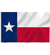 YukaBa Texas State Flag 3x5 FT Printed 2 Brass Grommets, Vivid Color, Fade Proof, Quality Polyest...