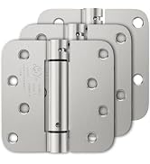 Luxbaro 3 Pack Self Closing Door Hinges, 4 Inch Spring Loaded Door Hinges, Adjustable Tension for...